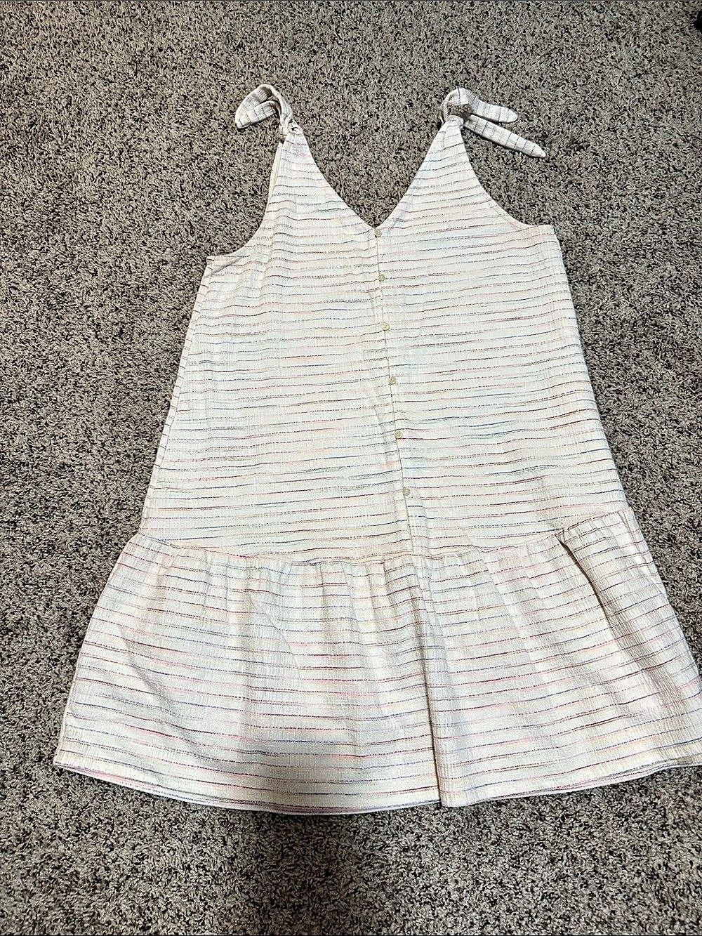 Striped Mini Dress White & Pink